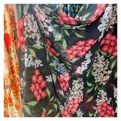 China Stain Resistant Chinese Textiles Stocklot Best Selling Fabric Print Chiffon Printed Fabric For Women Dresses Stock Fabric for sale