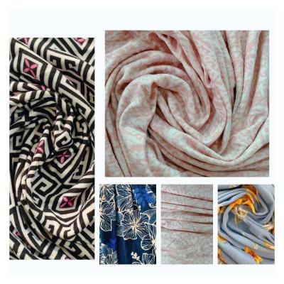 China Shaoxing new design anti-static 100% polyester fabric DTY fabric stocklot for women dresses stock fabric for sale