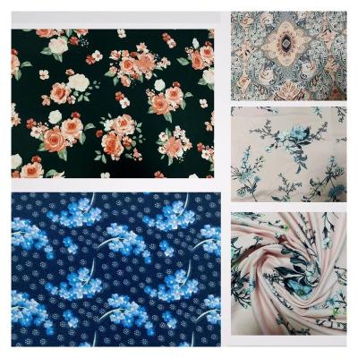 China Hot Selling DTY Anti-Static Shaoxing Printed Spandex With Brush Cloth Milk Silk Fabric For Clothes Running Cloth for sale