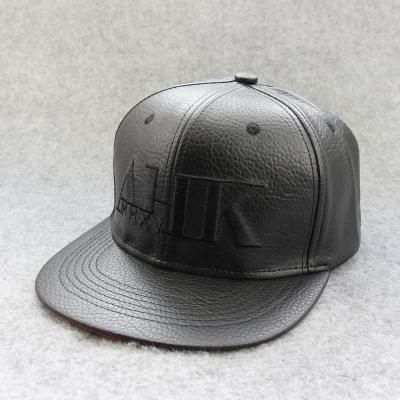 China JOINT Custom Black Leather Snapback Hats And Caps With Your Own Design Logo for sale