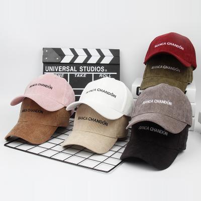 China 100% Corduroy Vintage Logo 6 Panel Dad Hats Cotton Basic Unisex Blank Custom Ball Cap 100% Corduroy Baseball Cap for sale