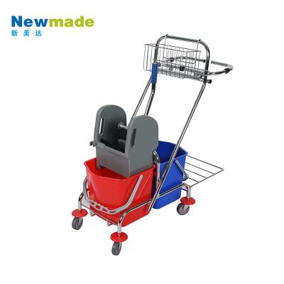 China Big Press 34L Double Wringer Cart 118.5*40*100.5 Downside for sale