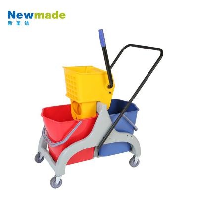 China 46L Double Side Press Wringer Cart 79*44.5*97.5 for sale