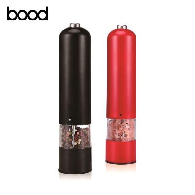 China Sustainable Electric Plastic Salt And Pepper Mill / Choice Color Self Spice Grinder With Light for sale