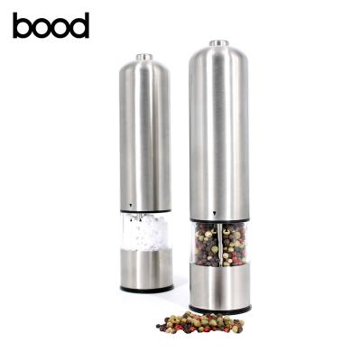 China Sustainable Electric Pepper Grinder or Salt Grinder - Battery Operated Stainless Steel Pepper Mill with Light for sale