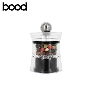 China Viable Clear Transparent Portable Acrylic Disposable Mini Salt and Pepper Grinder Grinder Mill for sale