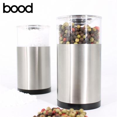 China Viable Salt and Pepper Mill Manual Pepper Grinder with Acrylic Spice and Stainless Steel Container Body for sale