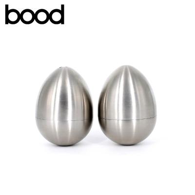 China Sustainable Salt And Pepper Shaker Set Solid 304 Stainless Steel Tumbler Design Egg Shape for sale