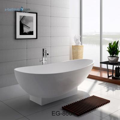 China Smooth White Solid River Stone Bathtub for sale