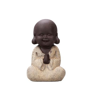 China Europe Customized Landscape Decoration Resin Mini Purple Micro Monk Small Pet Monk Small Bonsai Gardening Decoration for sale