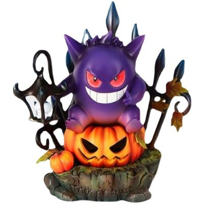 China Europe Garden Decoration Resin Halloween Geng Ghost Resin Crafts Statue Opens Pumpkin Devil Ornaments for sale