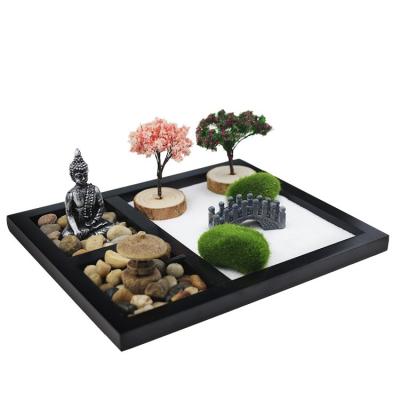 China Europe Garden Landscape Zen Sand Table Resin Crafts Home Decoration Buddha Sand Table Japanese Dry Landscape for sale