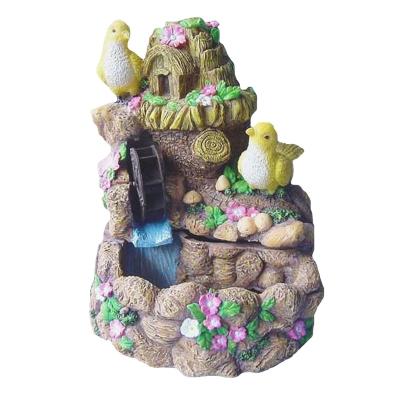 China Other Customized Landscape Desktop Statue Mountain Bird Resin Waterfall Fountain Home Indoor Ornaments for sale