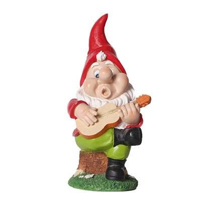 China Europe Garden Geniuses Gnome Border Series Playing Guitar Statue Creative Resin Handcraft Ornament for sale