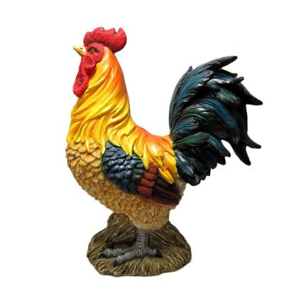 China Creative Artificial Zodiac Sculpture Resin Ornaments Worlwide Chicken Yard Home Decoration Animal Crafts for sale