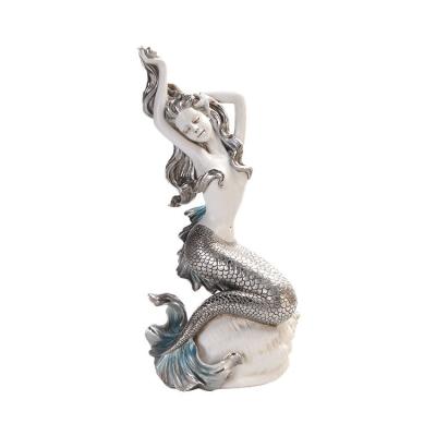 China Home Marine Crafts Europe Top Grade Resin Handwork Decoration Mermaid Series Handwork Sculpture Resin Models for sale