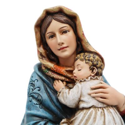 China Worlwide Customized Resin Antique Mary And Child Statues God Mother Love Statue Classic Christian Crafts for sale