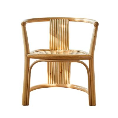 China Xingsheng New Products Japanese Style Single Chair Backrest Chair Natural Three-piece Cane Chair Set for sale