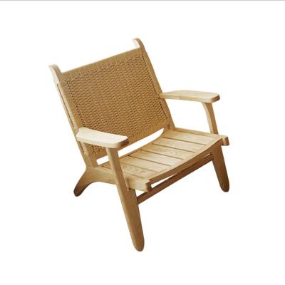 China Xingsheng Contemporary New Products Nordic Solid Wood Cane Lounger Outdoor Balcony Chair for sale