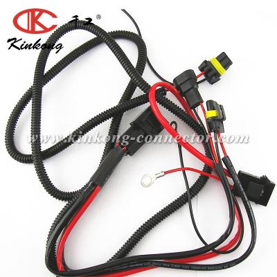 China Automotive Custom HID Conversion Relay Wiring Harness Female And Male Waterproof Connector Kit for sale