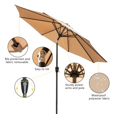 China Modern Factory Made Delicate Tawny Outdoor Umbrellas Large Pool Color Umbrellas for sale