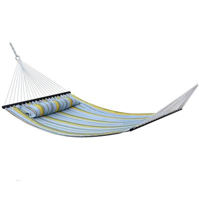 China Factory Made Hammock 2 Person Adult Lengthen and Thicken Quilted Fabric Outdoor Hammock with Spreader Bars for sale