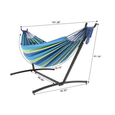 China 2021 Adult High Quality Lightweight Cotton Polyester Garden Hammock Stand Strong Blow Chair for sale