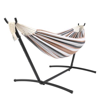 China Modern Outdoor Swing Bed Garden Stand Cotton Hanging Hammock With Frame for sale