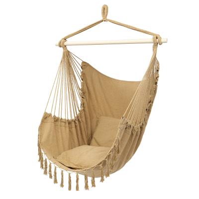 China Modern Comfortable And Fashionable Tassel With Pillow Indoor And Outdoor Hanging Chair Brown for sale