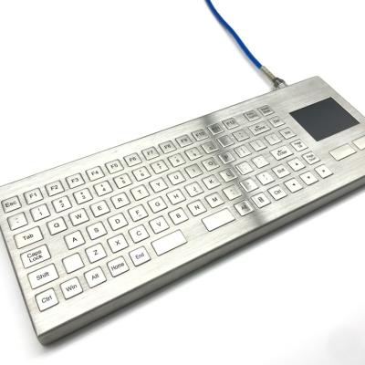 China IP67 Desktop Industrial Waterproof Keyboard With Touch Pad SUS304 stainless steel for sale