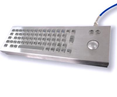 China Industrial 304 Stainless Steel Metal Keyboard IP64 With 38mm Trackball for sale