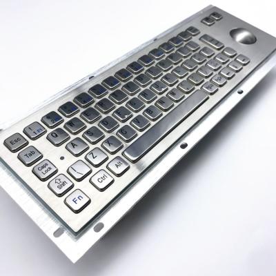 China IP65/IK07 Waterproof Dustproof Industrial PC Keyboard With 38mm Stainless Steel Trackball for sale