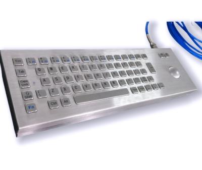 China IP65 waterproof dustproof Industrial Stainless Steel Keyboard With Trackball Computer Keyboard desktop design -40℃ for sale