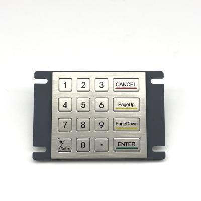 China IP65/IK07 16 Keys Metal KeyPad Waterproof Dustproof Industial Keypad outdoor Rear Panel Mounted -40℃ for sale