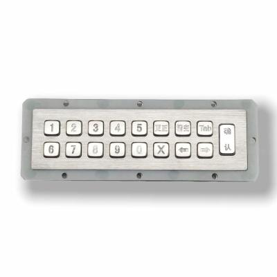 China 17 Keys Metal KeyPad Stainless Steel Industrial Numeric Keypad Customized for sale