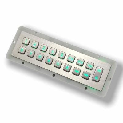 China IP65 / IK07 USB à prova d'água de aço inoxidável 17 teclas teclado retroiluminado teclado numérico industrial com painel traseiro retroiluminado montado a -40°C à venda