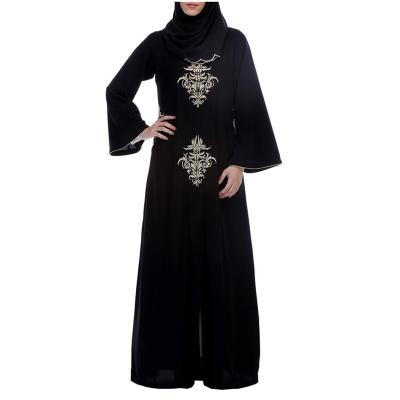 China Nida Latest Design 100% Embroidered Black Long Robe Dubai Muslim Abaya YLDRM004D for sale