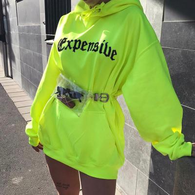 China New Style Print Color Long Sleeve Drop Shoulder Causal Sweatshirt Women Neon Anti-Shrink Crop Hoodie for sale