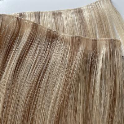 China Supply Famous Salon Double Wefts Tinner Weft Genius New Cuticle Pulled Cuticle Aligned Russian Hair 1123 Hair Extensions Hair Extensions for sale