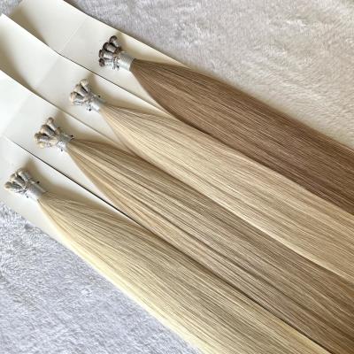 China 2022 New Trend Famous Brand Supply 12A No Back Hair Genie Slavic Blonde Weft Can Be Cut Morganzhong Hair Extensions Hair Extensions for sale