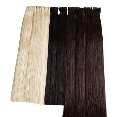 China 100% Remy Human Hair Hot Sale Weft Double Weft Hair Extensions Russia Flat Raw Seamless Hair Weft Extensions for sale