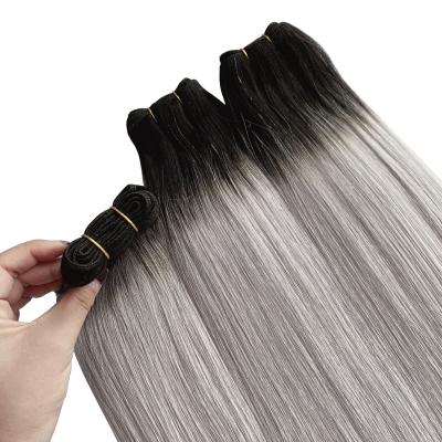 China Double Drawn Machine Tied Wefts Russian Hair Extensions Virgin Hair Wefts Morgan-2012 for sale