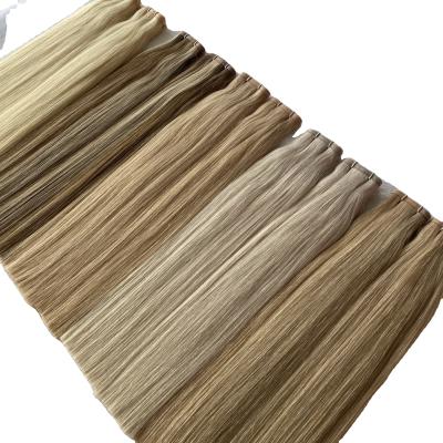 China Invisible Color Skinny Weft 100g/6wefts Flat Weft 112g/8wefts 120g/6wefts Balayage Highlight Hair Extension Double Drawn Luxury Quality Hair for sale