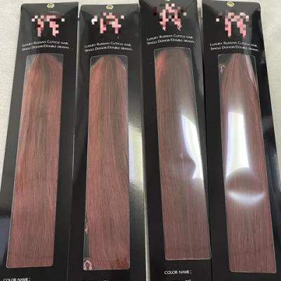 China Customized Straight Hand Tied Package Bag Hair Extension PVC Weft Bundle With Logo Bag For Hair Weft or Custom Paper Bags for sale