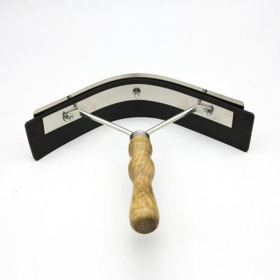 China Durable metal sweat scraper with wooden handle for sale