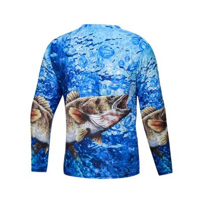 China Custom Wholesale Competition UV Protection Long Sleeve Breathable Men's Quick Dry O Neck Sublimation Fishing Shirts Fishing Shirts for sale