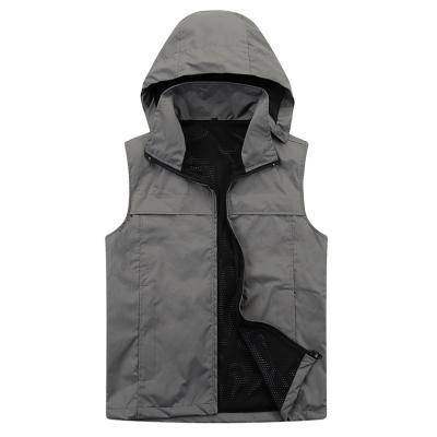 China Anti-wrinkle Autumn Winter Design Sleeveless Zipper Warm Outdoor Hood Warm Vest Jacket Quality Detachable Hard Shell Jackets for sale