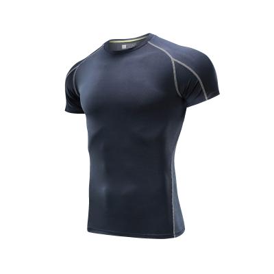 China Anti-Wrinkle Compression Short Sleeve Sports T-shirts Mens Polyester Sports T-Shirt for sale