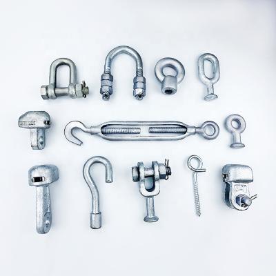 China U/D Type Pipe Bolt Insulator String Set Overhead Line Fitting Forged Stainless Steel Anchors Shackles Iron Fittings for sale