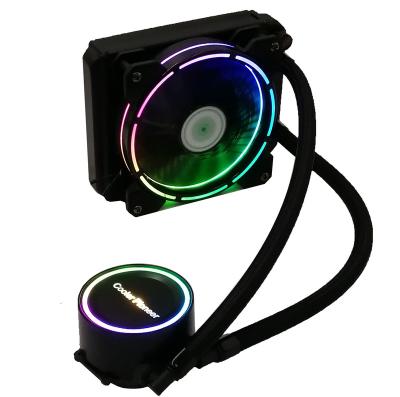 China Cool& high quality fashion LS-P120-LED water cooling heatsink manufacturing cpu water cooling fan with RGB light for computer case for sale